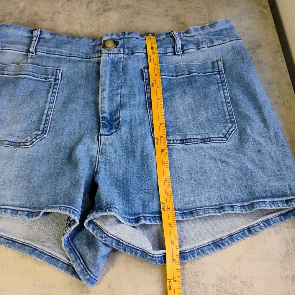 MAEVE ANTHROPOLOGIE The colette Shorts Denim Women Plus 18W Patch Pocket Stretch - Picture 7 of 9